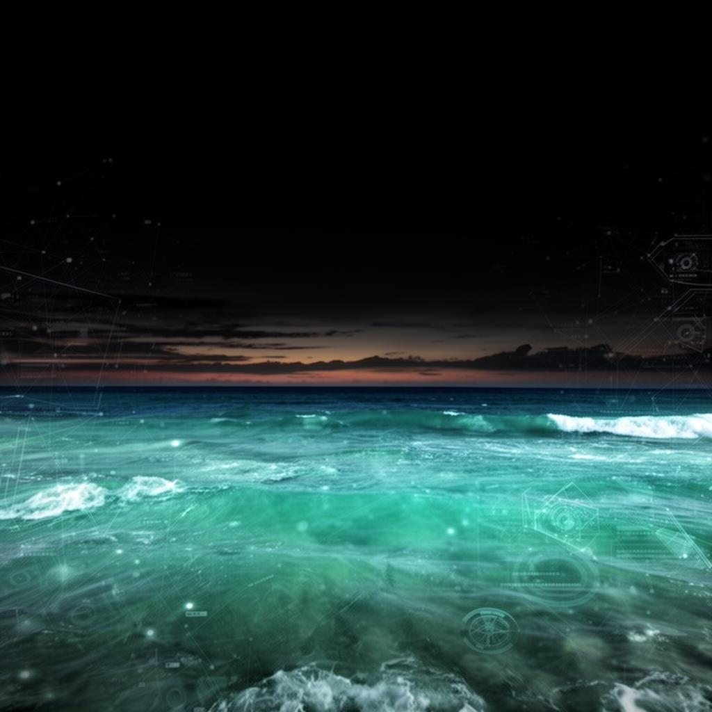 Mar Caribe en Barahona con superposición tecnológica